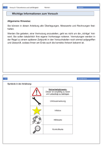 Wichtige Informationen zum Versuch