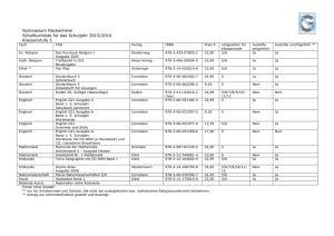 Gymnasium Nackenheim Schulbuchliste für das Schuljahr 2015