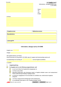 V 334EU.HF - Informations-, Absageschreiben nach § 134 GWB EU