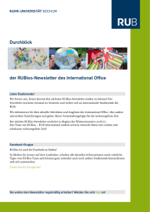 Durchblick der RUBiss-Newsletter des International Office