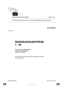 DE DE ÄNDERUNGSANTRÄGE