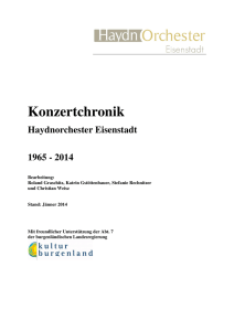 Konzertchronik - Haydnorchester Eisenstadt