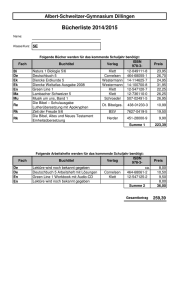 Bücherliste 2014/2015 - Albert-Schweitzer