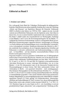 Editorial zu Band 5