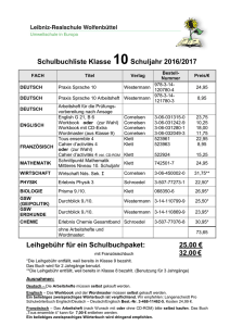 Schulbuchliste Klasse 10 - Leibniz