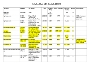 Schulbuchliste MBA Schuljahr 2014/15
