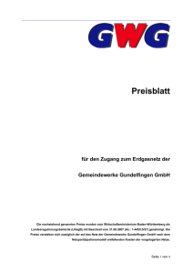 Preisblatt - Gemeindewerke Gundelfingen