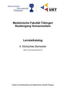 Medizinische Fakultät Tübingen Studiengang Humanmedizin