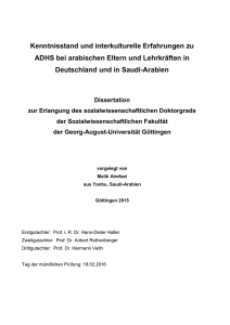 Kenntnisstand und interkulturelle Erfahrungen zu ADHS bei