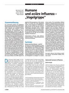 Humane und aviäre Influenza – „Vogelgrippe“