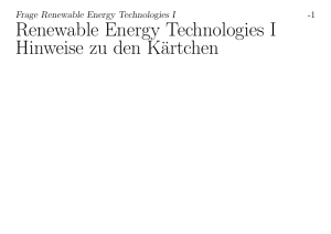 Renewable Energy Technologies I