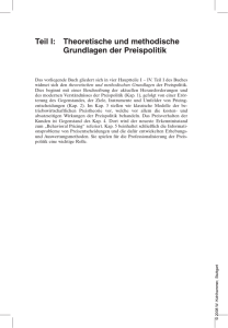 Teil I: Theoretische und methodische Grundlagen der Preispolitik