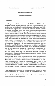 Prinzipien der Evolution* von Bernhard Herrsch` 1. Einleitung