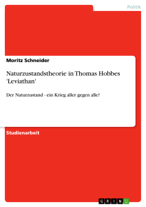 Naturzustandstheorie in Thomas Hobbes `Leviathan`, Politik