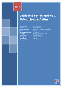 Geschichte der Philosophie 1 - Philosophie der Antike