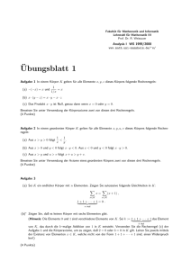 Ubungsblatt 1 - Mathematisches Institut Heidelberg
