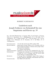 Liederkreis nach Joseph Freiherrn von Eichendorff
