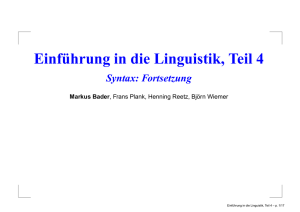Einführung in die Linguistik, Teil 4