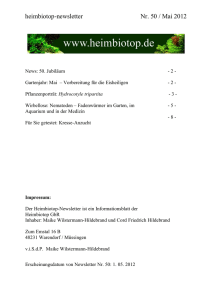 heimbiotop-newsletter Nr. 50 / Mai 2012