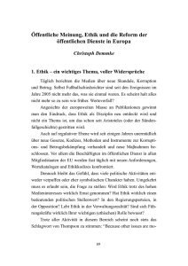 Öffentliche Meinung, Ethik und die Reform der