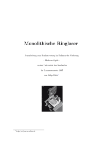 Monolithische Ringlaser - Internetseite von Helge Rütz