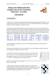 Känguru der Mathematik 2013 Gruppe Junior (9./10. Schulstufe