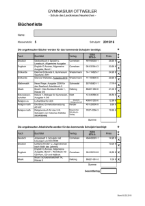 Bücherliste - Gymnasium Ottweiler