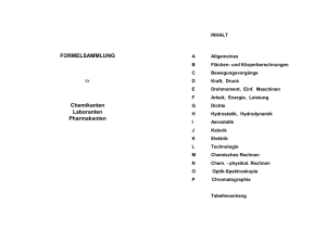 FORMELSAMMLUNG Chemikanten Laboranten Pharmakanten