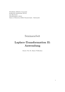 Seminararbeit Laplace-Transformation II: Anwendung