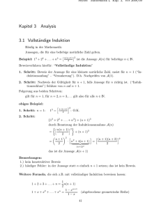 Kapitel 3 Analysis 3.1 Vollständige Induktion