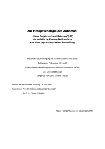 Zur Metapsychologie des Autismus