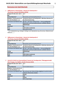 04.05.2016 Materialliste zum Sprachbildungskonzept Meschede 1