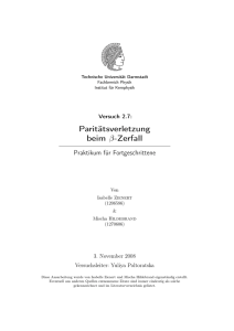 Paritätsverletzung beim β-Zerfall