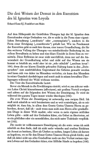 Die drei Weisen der Demut in den Exerzitien des hl. Ignatius von