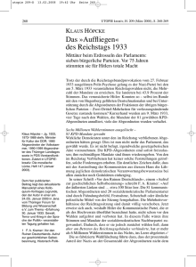 Auffliegen« des Reichstags 1933