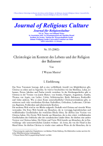 Journal of Religious Culture - Goethe