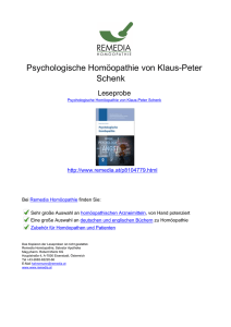 Psychologische Homöopathie von Klaus-Peter Schenk