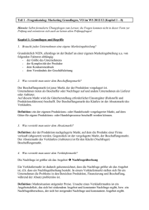 Marketing Grundlagen, VO im WS 2012/12 (Kapitel 1 – 8)