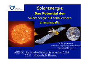 Solarenergie - Renewable Energy Symposium 2008