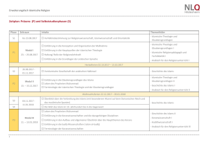 Zeitplan: Präsenz- (P) und Selbststudienphasen (S)