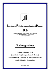 Stellungnahme - Islamische Religionsgemeinschaft Hessen