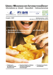 • Acrylamid in Lebensmitteln – ein Risiko im Bereitschaftsmodus