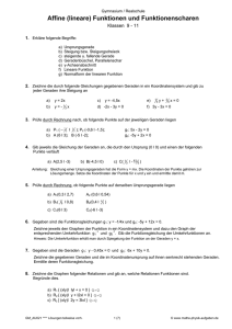 Affine (lineare) Funktionen und Funktionenscharen