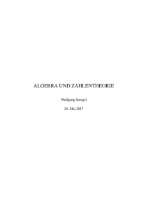 Skriptum Algebra und Zahlentheorie