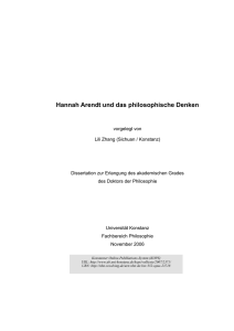 Hannah Arendt und das philosophische Denken