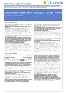 North American High Dividend Value Equity Fund (der “Fonds”)