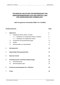 Techn. Anleitung AEV Anorganische Chemikalien