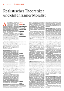 Realistischer Theoretiker und einfühlsamer Moralist "Adam Smith"