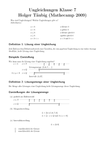 Ungleichungen Klasse 7 Holger Täubig (Mathecamp 2009)