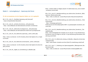 Modul 2 - Lernumgebung 4 – Spannung Und Strom